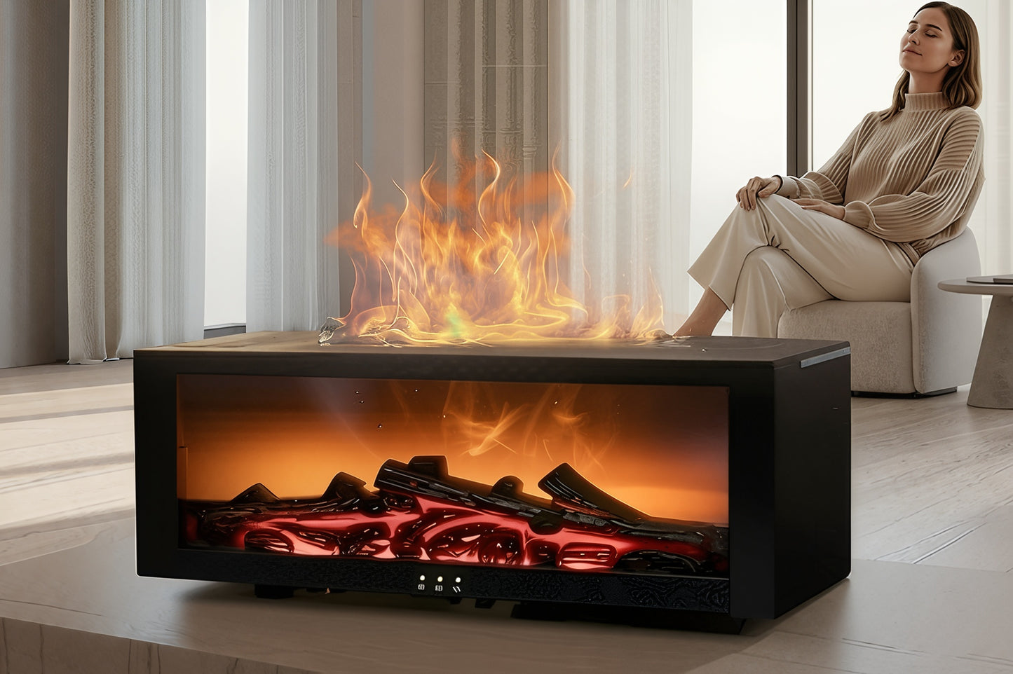 FireGlow™ Fireplace Flame Diffuser – 7-Color Aromatherapy Humidifier with Remote, Timer & Essential Oils | The Perfect Cozy Gift